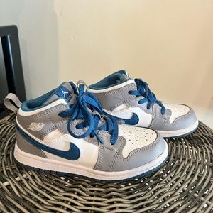 KIDS 10C Air Jordan 1 “Cement True Blue”